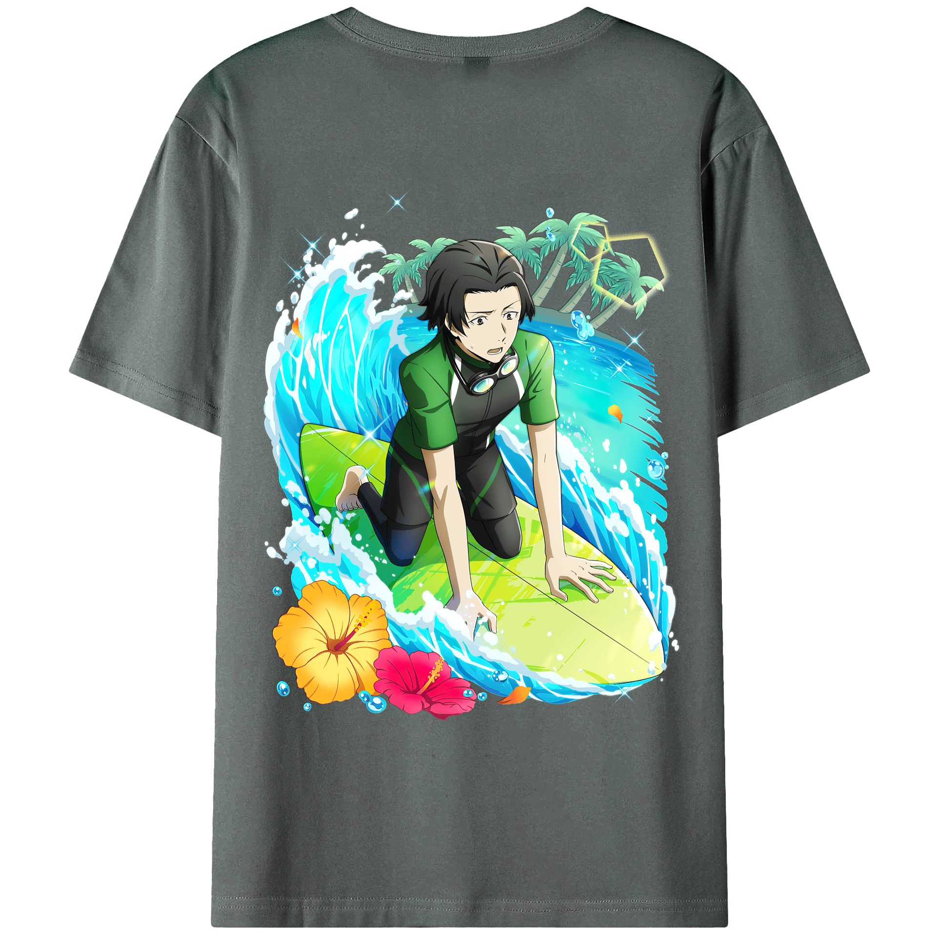 （画像用） 文豪ストレイドッグス Bungo Stray Dogs 綿100％ メンズ半袖Tシャツ（バックプリント） 通気性